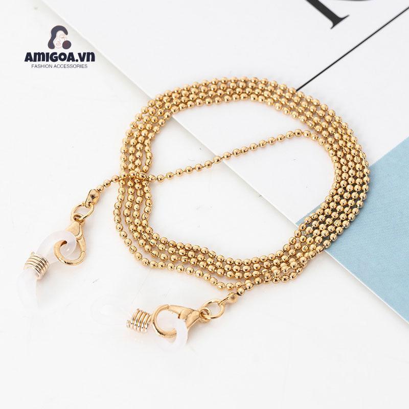 Dây Chuỗi Kim Loại Mạ Vàng Đeo Kính Mắt Chống Rơi Tiện Dụng