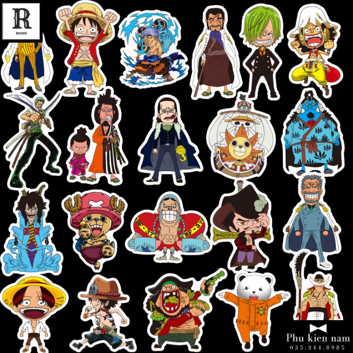 Sticker PVC Chống nước Hình dán trang trí Tường Mũ One Piece Luffy ST031
