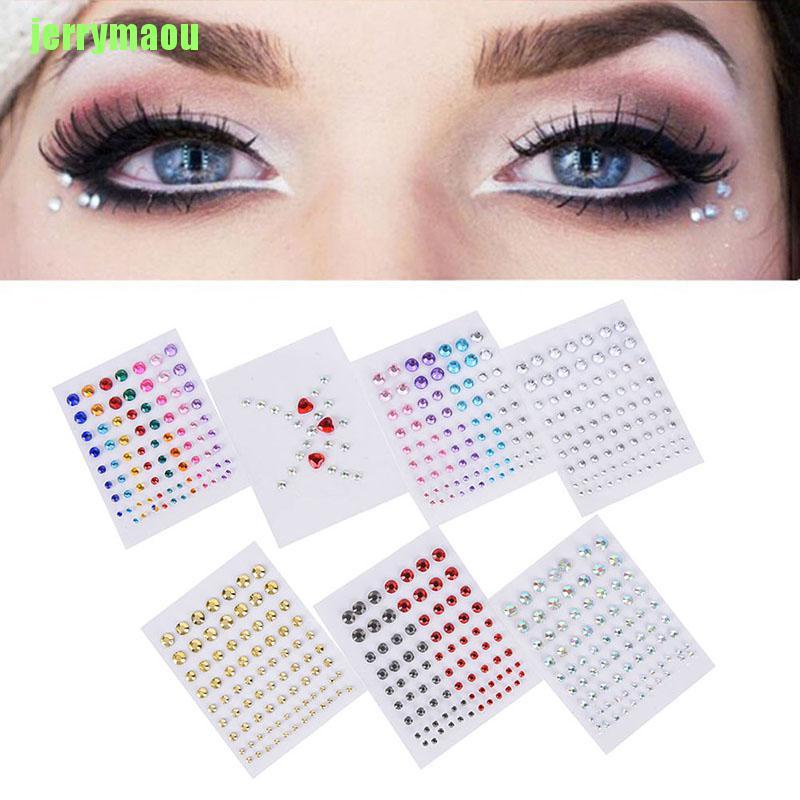 [JERU] New Jewel Eyes Makeup Crystal Eyes Sticker Tattoo Diamond Glitter Makeup Sticker ERHZ