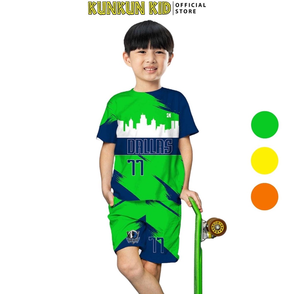 Quần áo bé trai thiết kế Thể thao, bóng rồ KUNKUN KID TT002 chất Thun lạnh size đại cho trẻ em từ 10-60kg