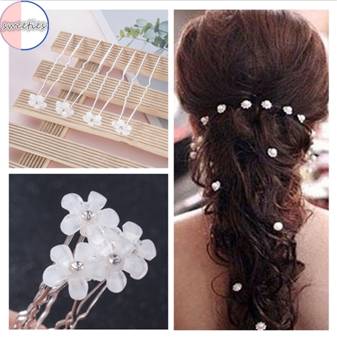 Bộ 5 cái kim trâm cài tóc hình hoa cho cô dâu