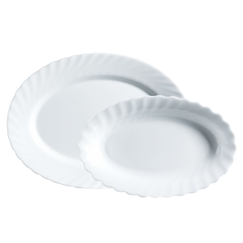 Set 2 chiếc đĩa thủy tinh hình bầu dục Luminarc Trianon TA2A, thủy tinh cường lực