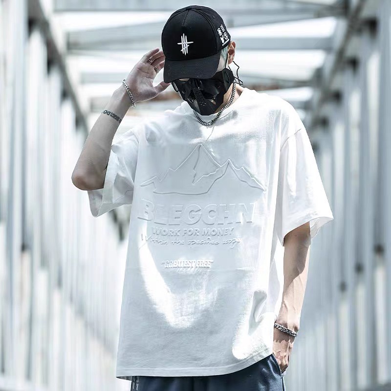 Áo thun tay lỡ in chữ nổi Boin shop from rộng unisex nam/nữ chất thun cotton 100% _ hình thật