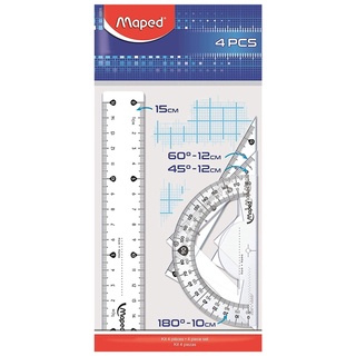 Thước bộ học sinh maped 242815 - bộ 4 cây