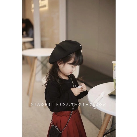Mũ beret chữ Lucky cho bé 3-10t phong cách Hàn Quốc cực xinh MB19