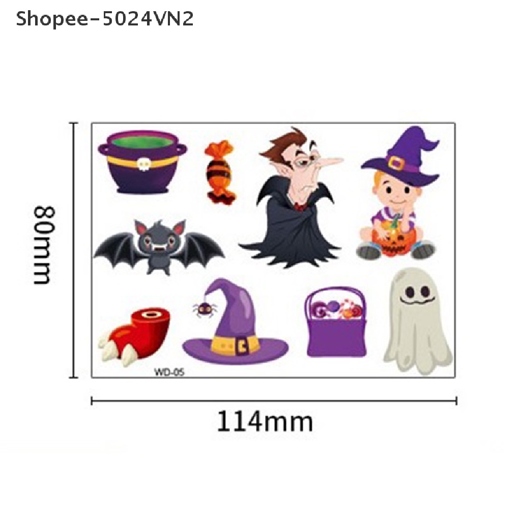 Set 12 Hình Xăm Dán Halloween Cho Bé
