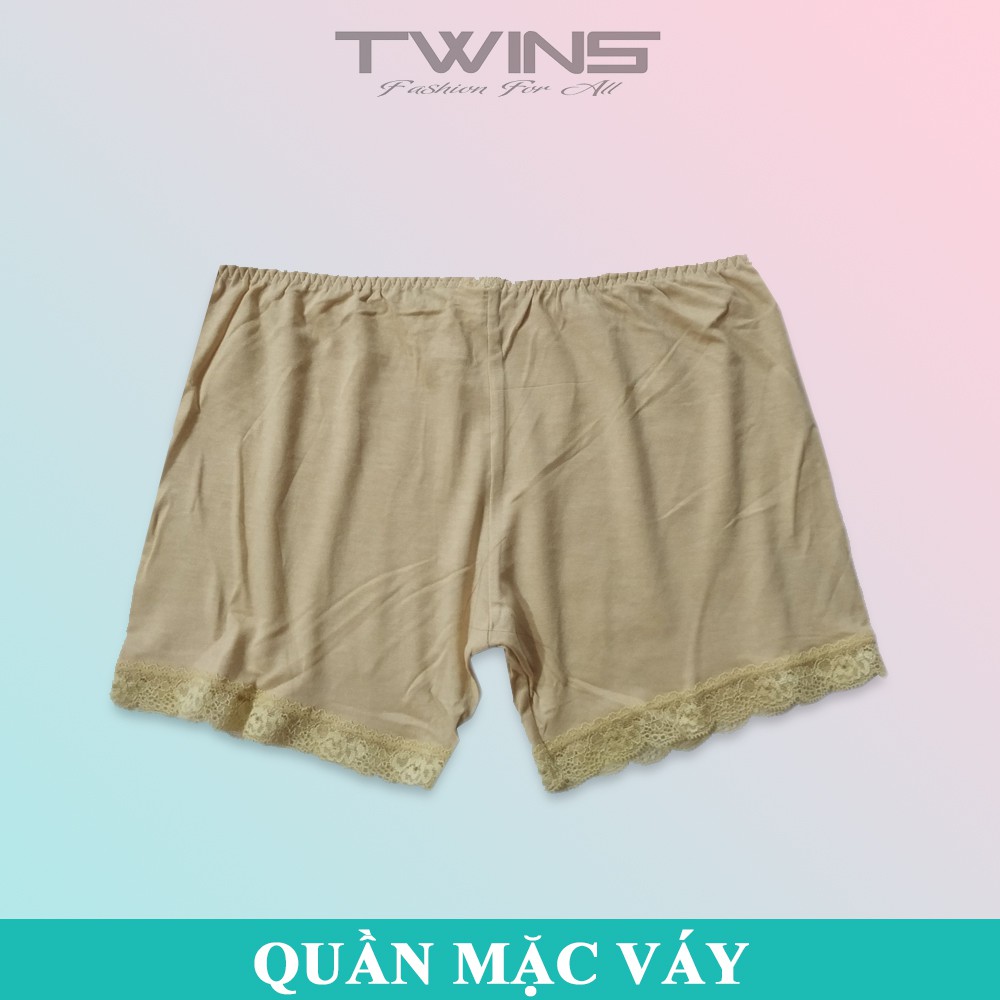 Quần lót mặc trong váy nữ chống cuộn chất cotton phối chân ren mềm mịn thoáng mát thấm hút mồ hôi size 40kg-60kg