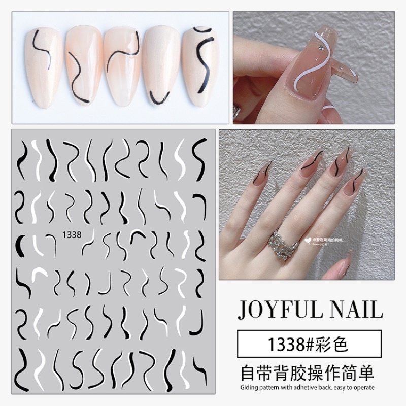sticker 3d miếng dán móng trang trí nail