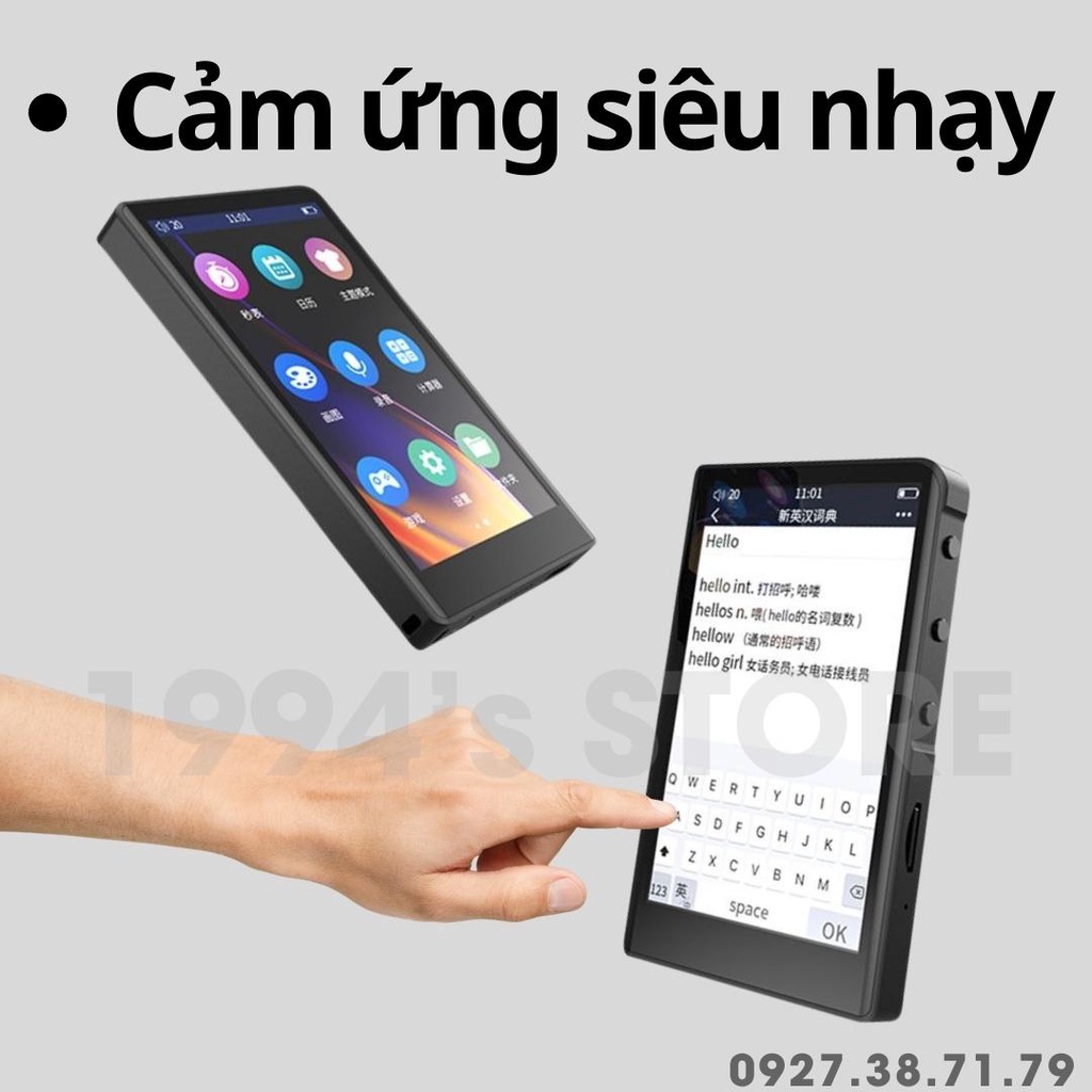 [CÓ SẴN] Máy Nghe Nhạc RUIZU H9 Bluetooth 5.2 Lossless - Bản 2023 - Màn hình lớn có cảm ứng, Bộ nhớ 32Gb - Có loa ngoài