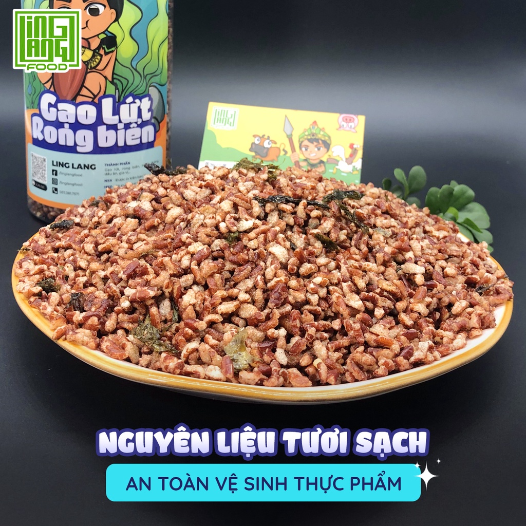 Gạo lứt rong biển sấy giòn 300g, gạo lức rong biển sấy thơm ngon, ăn vặt Ling Lang Food