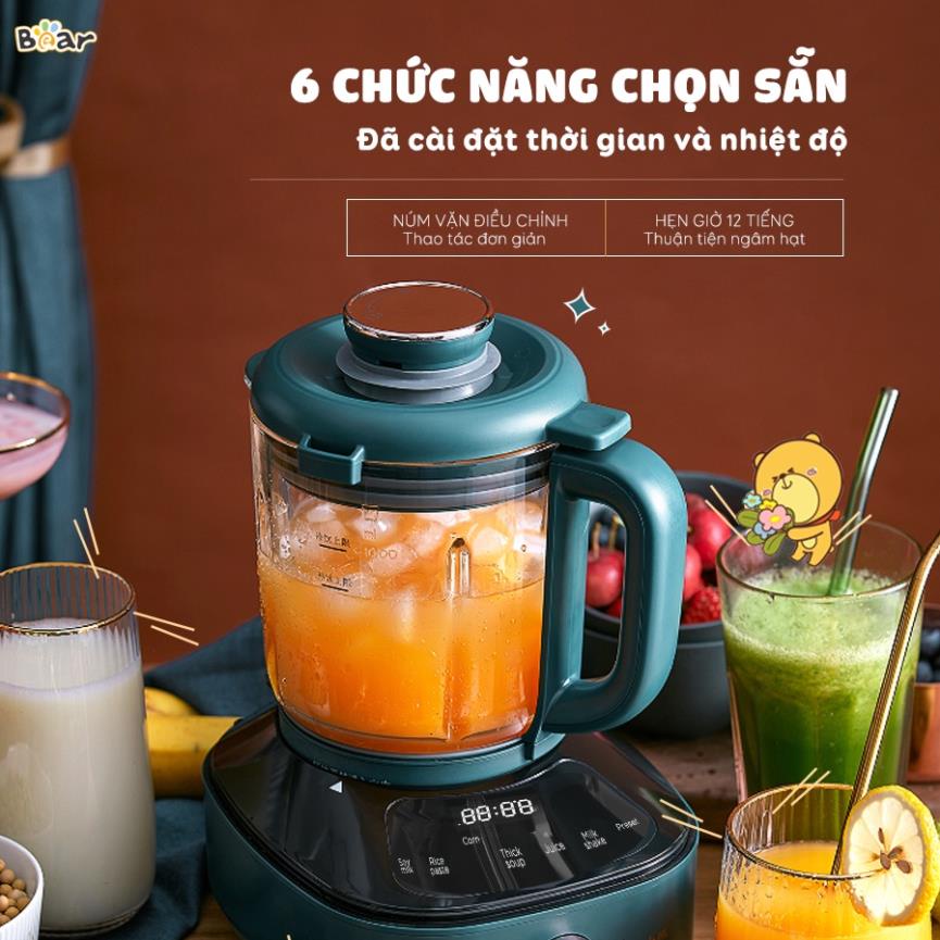 Máy Làm Sữa Hạt Bear PBJ- B06W1 Máy xay nấu đa năng Công Nghệ Chống Ồn Cao Cấp Xay Bản Nội Địa Trung