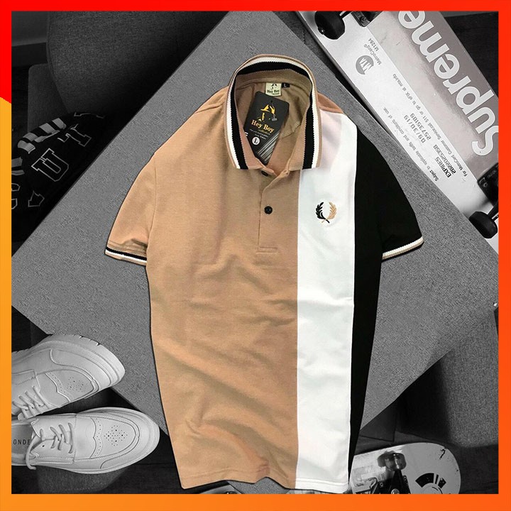 Áo Thun Nam Cổ Bẻ Tay Ngắn Phối 3 Màu Thêu Logo, Thun Cá Sấu 65/35 4 Chiều Cao Cấp | BigBuy360 - bigbuy360.vn