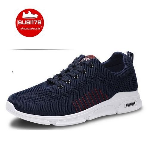 GiàyThể Thao  Nam Giày Sneaker  mầu xanh tăng chiều cao giữ nhiêt xu hướng 2022 đi bộ thể thao rất nhẹ hd6 xanh