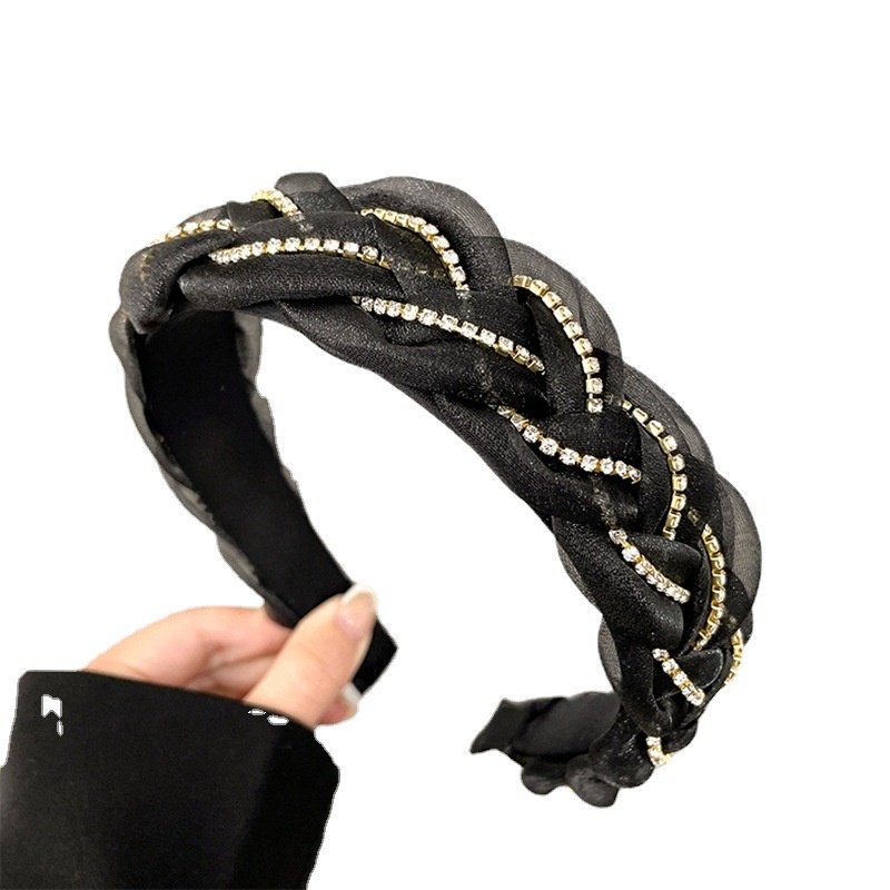 Băng Đô Vải Lưới Thắt Bím Bản Rộng Thời Trang Cho Nữ