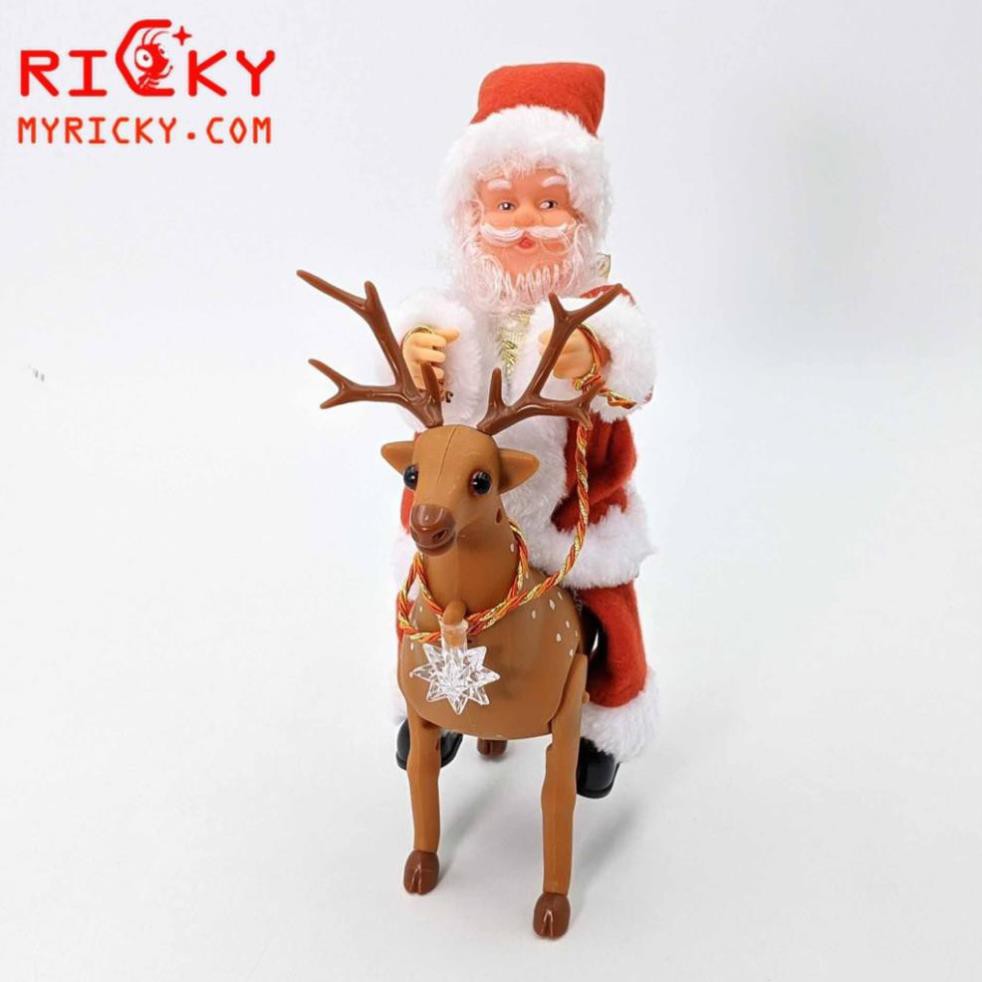 Đồ chơi ông già Noel cưỡi tuần lộc có nhạc vui nhộn - Ông già Noel đi phát quà lễ giáng sinh