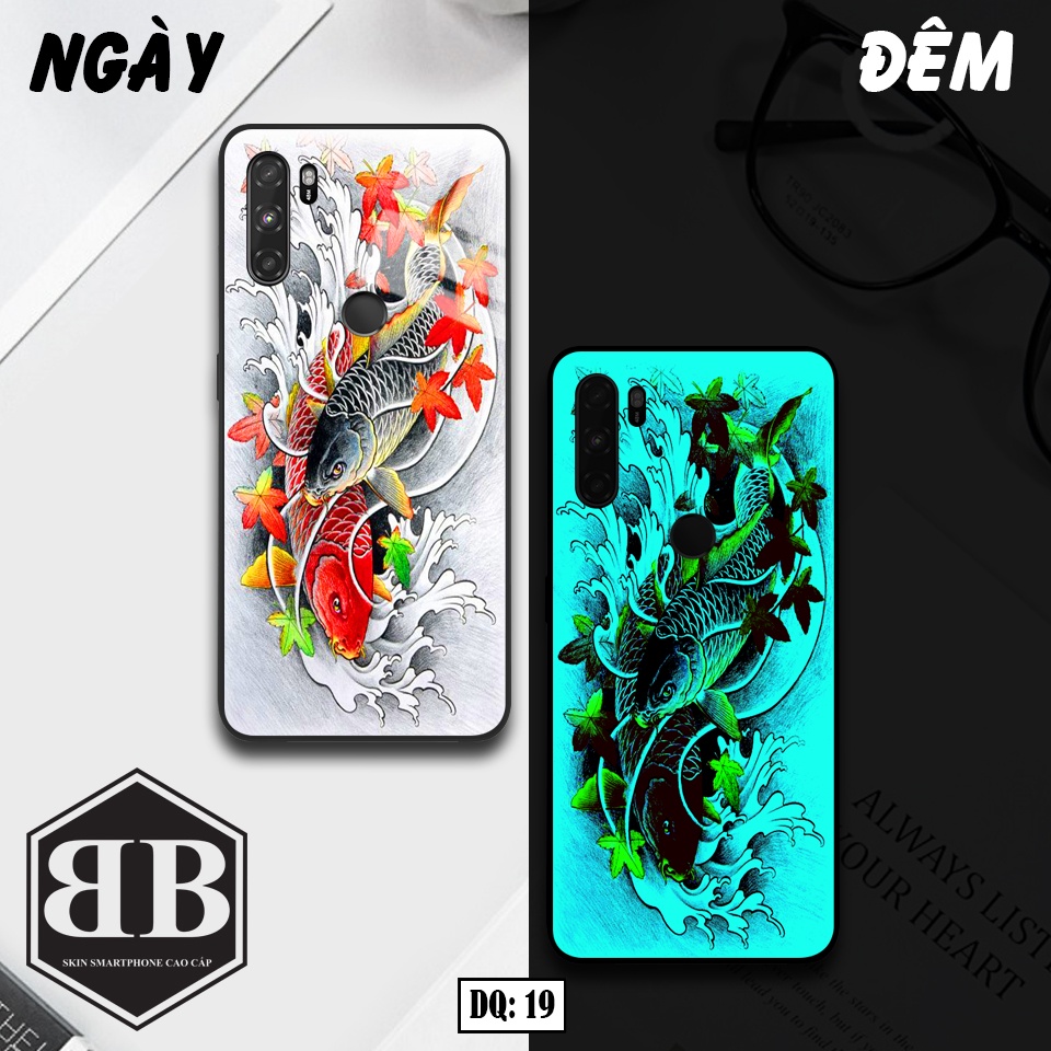 Ốp lưng kính Dạ Quang Vsmart Active 3 phát sáng trong đêm in hình theo yêu cầu