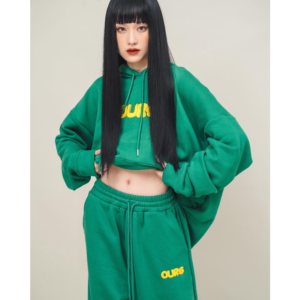 Set quần áo AntiCovid Ours Hoodie màu xanh