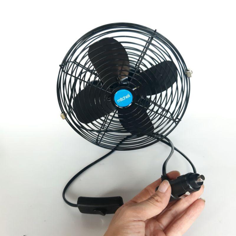 Quạt ô tô 12v và 24v, quạt 4 cánh sắt, lồng sắt 230mm
