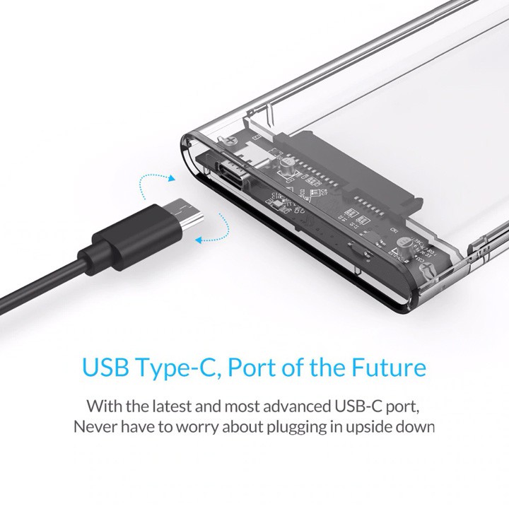 Box ổ cứng 2.5 inch trong suốt USB type-C BX27