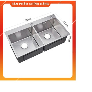 Chậu rửa chén KOREA SU304 [ TẶNG RỔ ĐA NĂNG], Kích thước 78*43 cm , siêu dày, chống ồn, chống bắn nước