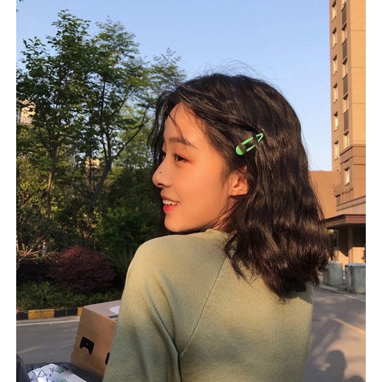 Kẹp tóc Hàn Quốc LEVAN màu trơn bóng hình giọt nước màu kẹo ngọt cho bạn gái