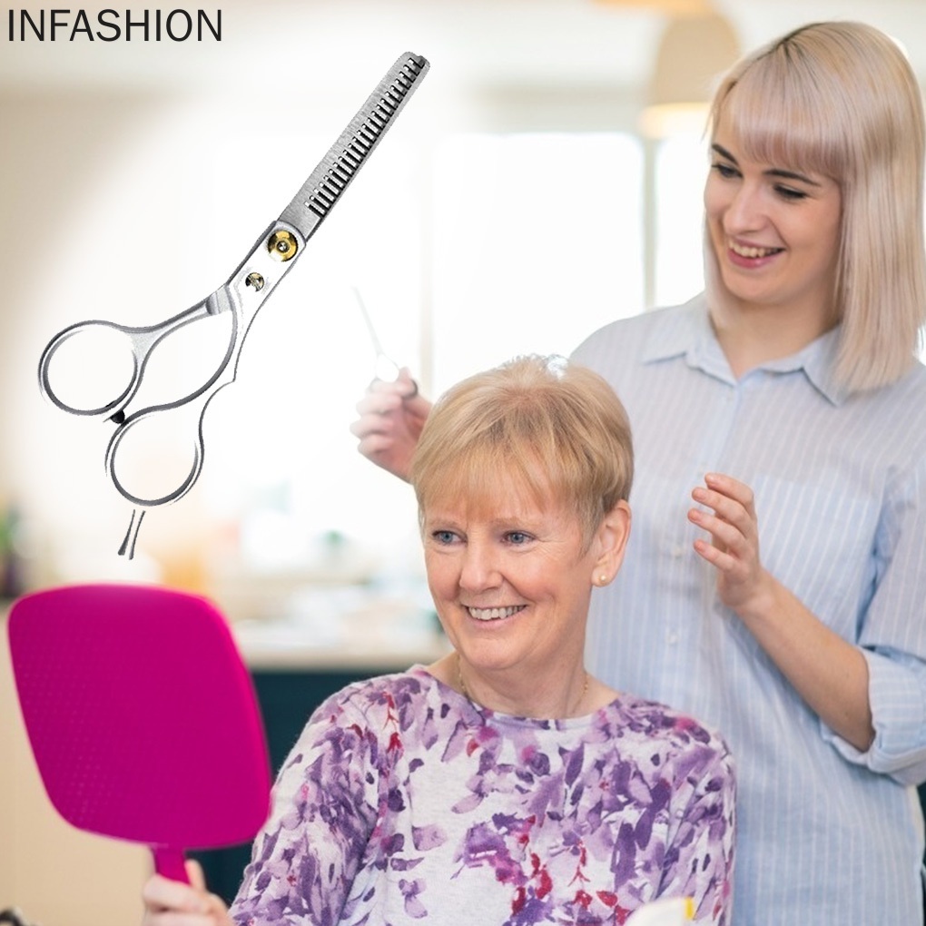 [Hàng mới về] Kéo cắt tỉa tóc răng cưa bằng thép không gỉ chuyên dụng cho salon