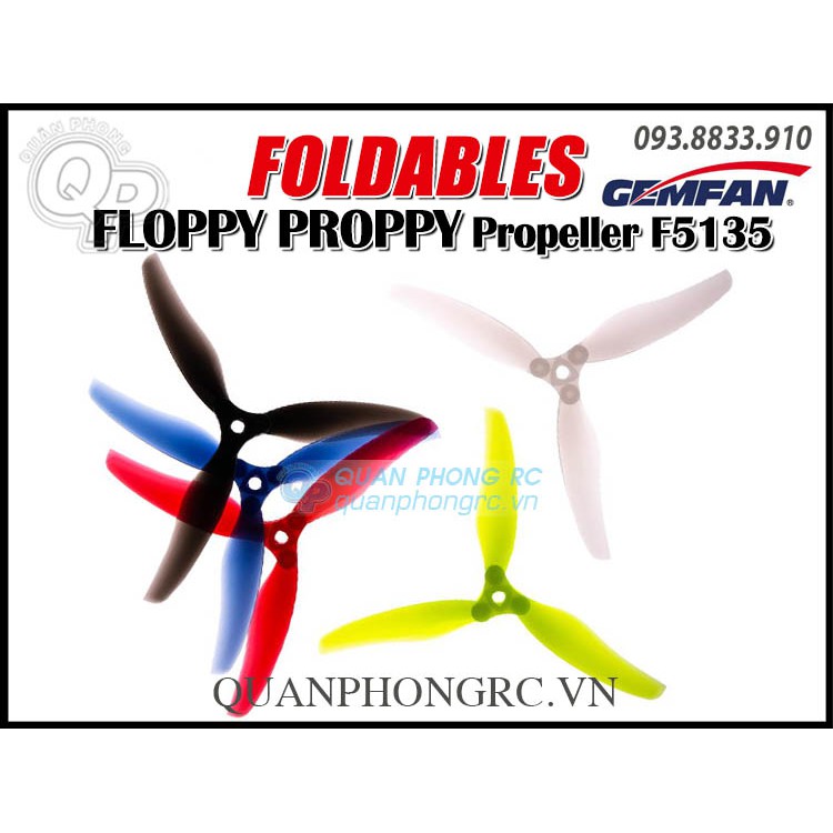 Cánh Xếp GEMFAN Floppy Proppy F5135 5.1&quot; Folding Propellers (2 Cặp)