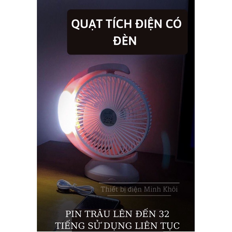Quạt tích điện để bàn đèn Led
