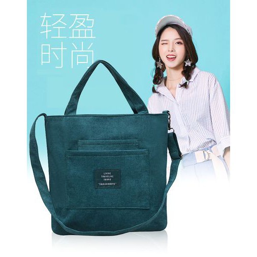 Túi tote vải nhung mới Living hot-2450-THẾ GIỚI TIỆN ÍCH