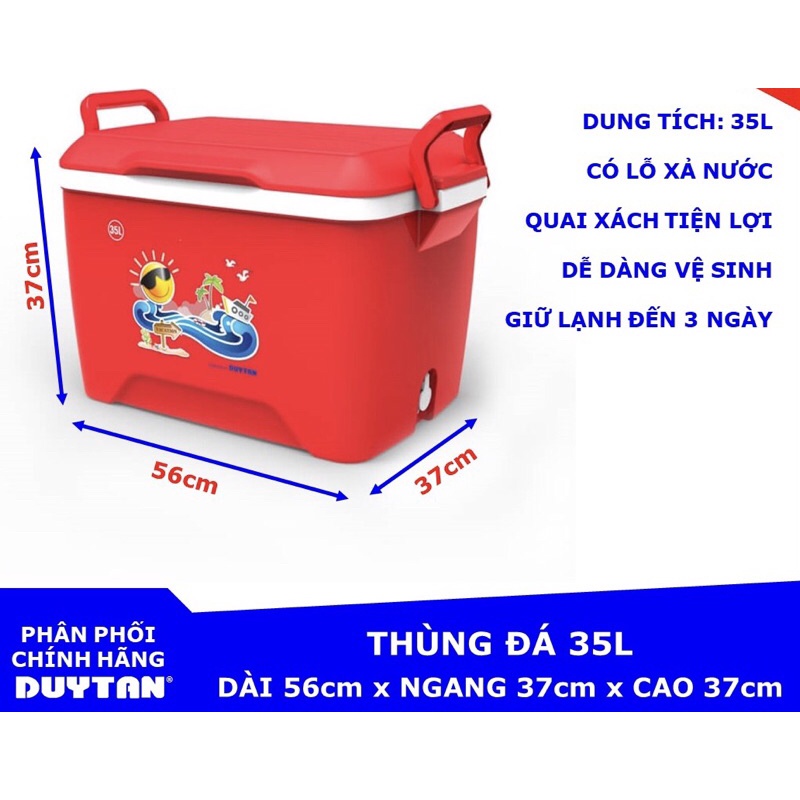 Thùng đá Duy Tân 35L thùng giữ lạnh được 3 ngày BPA free an toàn sức khoẻ