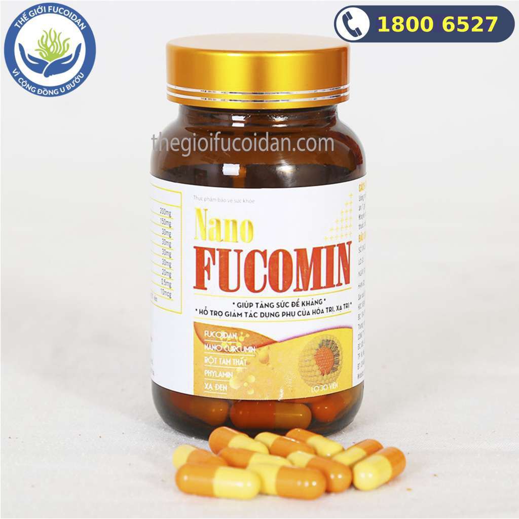 Nano Fucomin Học viện Quân Y - Lọ 30 viên - Hỗ trợ điều trị ung thư, giảm tác dụng phụ do hóa xạ trị