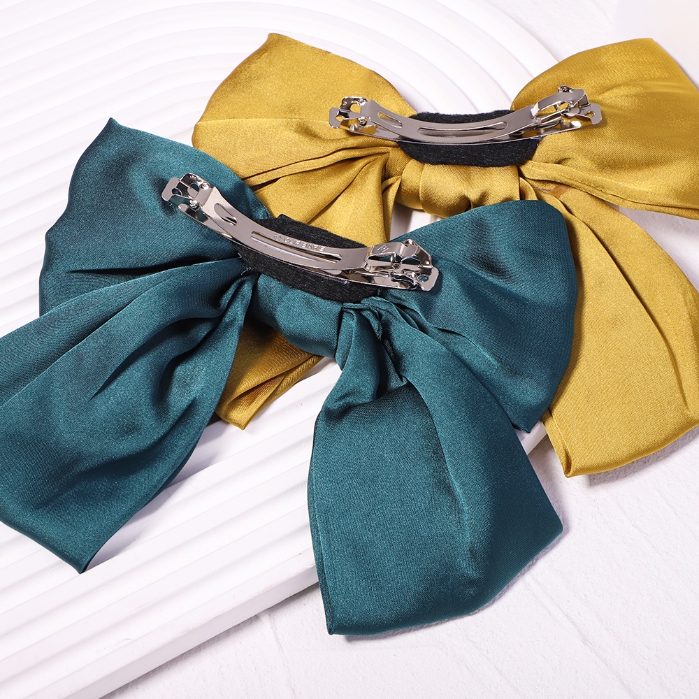 Kẹp tóc nơ KIDSBOWS vải satin hai lớp thời trang xinh xắn cho nữ