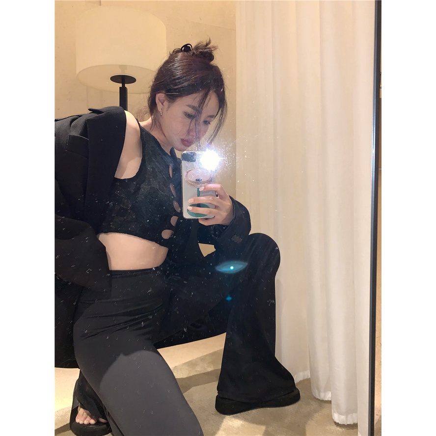 Áo Hai Dây Dệt Kim Kiểu Hàn Quốc Dễ Phối Đồ Cho Nữ