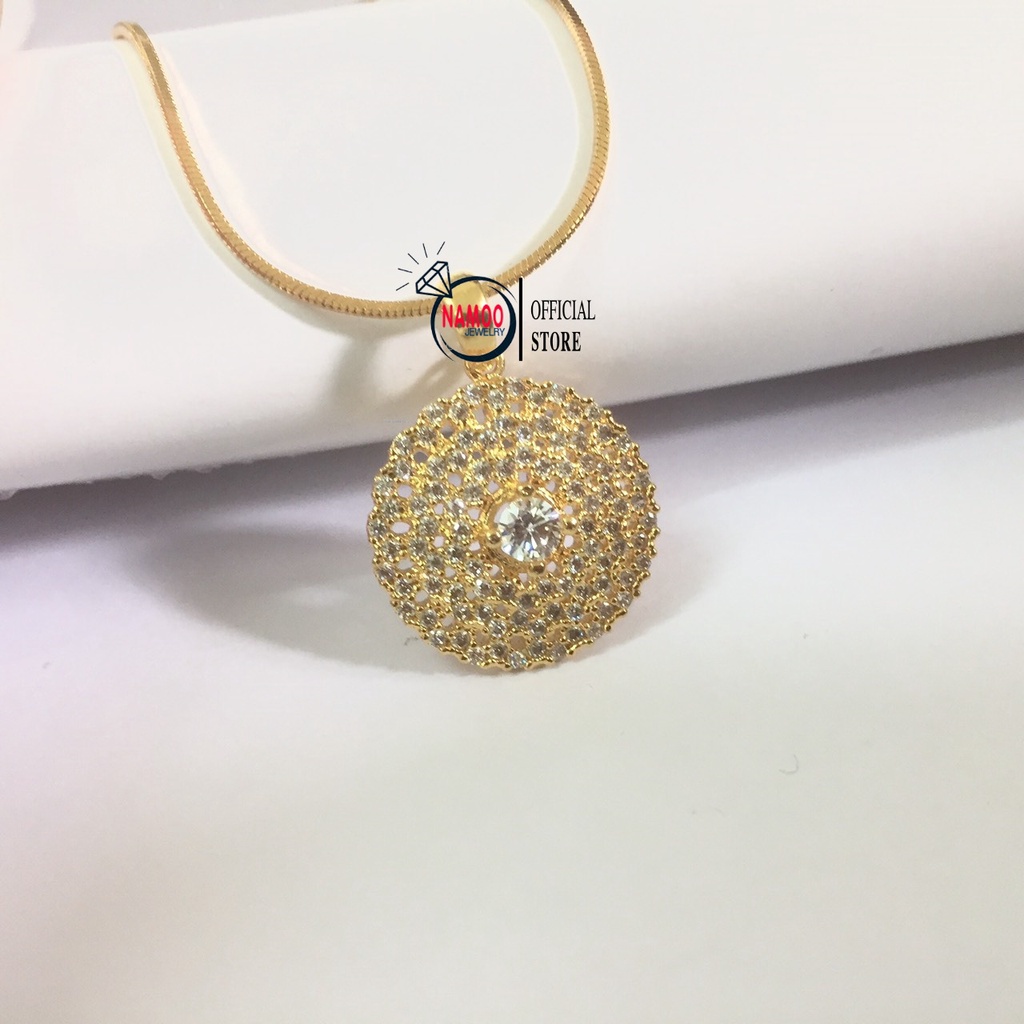 Dây Chuyền Hoa Đá Nữ, Vòng Cổ Mạ Vàng V656 Namoo Jewelry