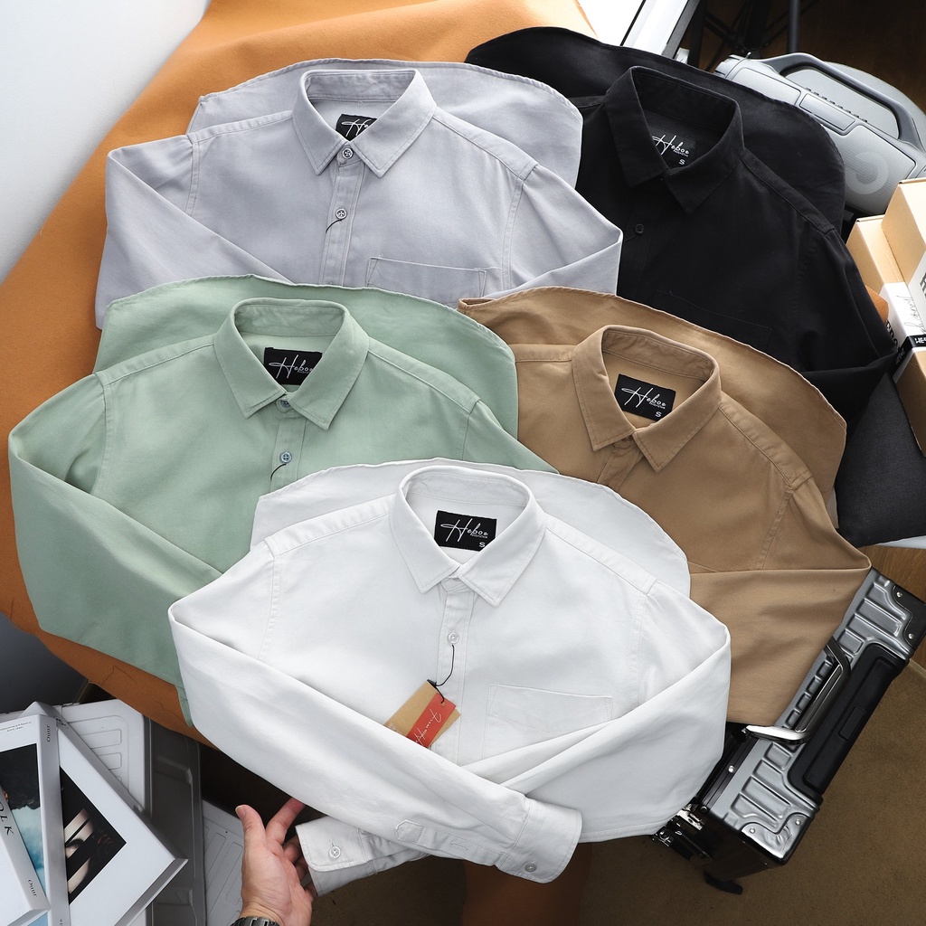 Sơ mi nam kaki dài tay HEBOZ, form slimfit mang phong cách trẻ trung năng động 5 màu - 00001129
