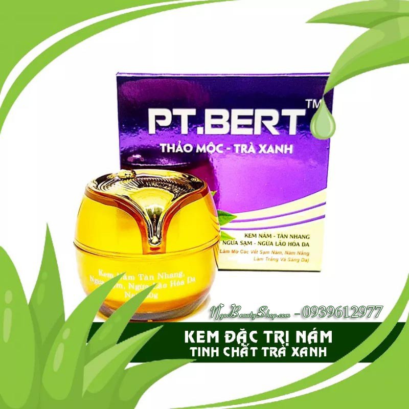 Kem thảo mộc trà xanh dưỡng trắng da pt bert 30gr