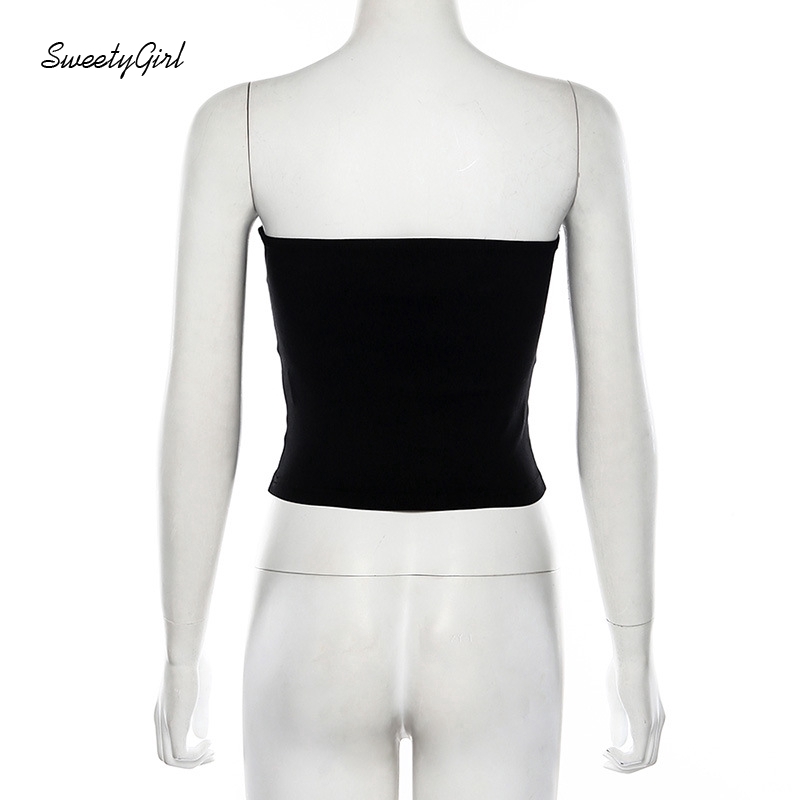 Áo ống cắt thấp màu trơn cài nút áo trước ngực quyến rũ dễ phối đồ dành cho phái nữ | BigBuy360 - bigbuy360.vn