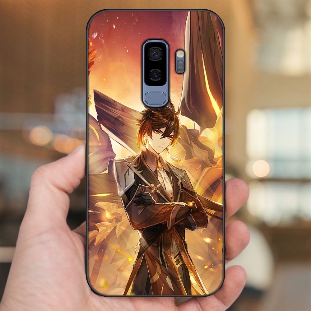 Ốp lưng Samsung S9 Plus viền đen in hình Zhongli Genshin Impact