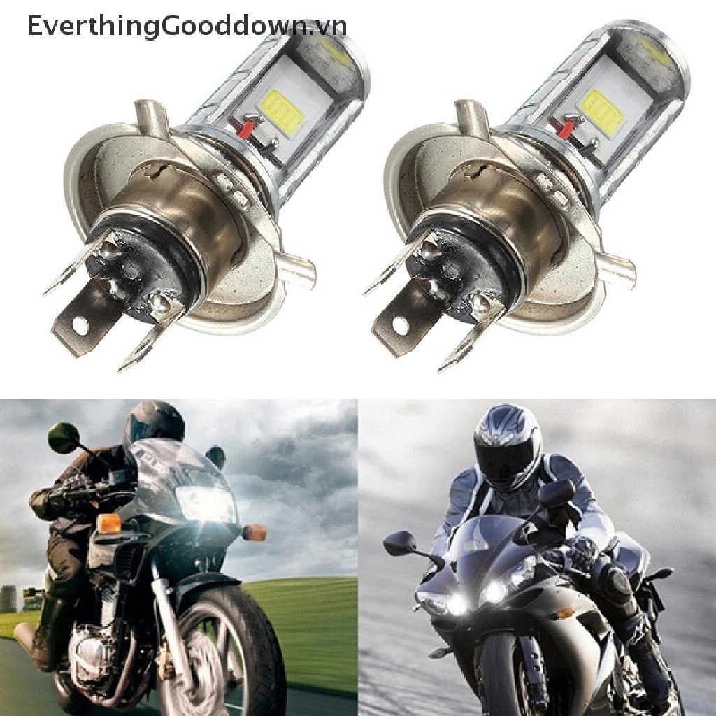 1 Đèn Pha LED H4 COB Ánh Sáng Trắng Cho Xe Mô Tô