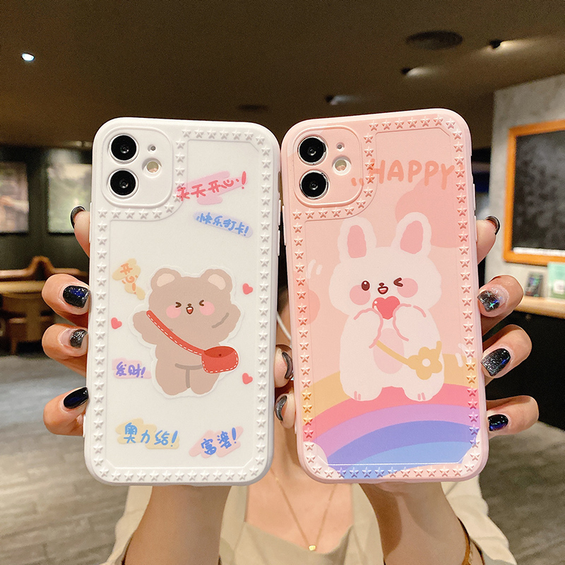 Ốp điện thoại bảo vệ ống kính in hình hoạt hình cho IPhone 7 8 Plus 11 12 Pro Max 12pro 7+ 8+ Plus XR SE 2020 | BigBuy360 - bigbuy360.vn