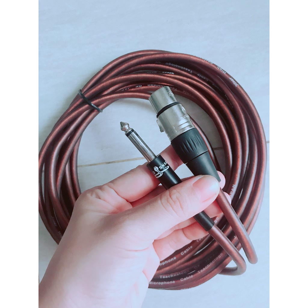 Dây mic nâu dài 6m dành cho micro có dây tiện lợi