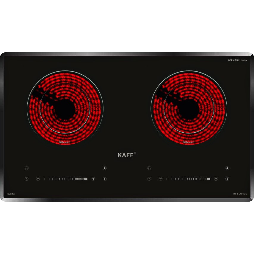 Bếp hồng ngoại đôi cảm ứng chính hãng KAFF KF-FL101CC, tặng máy hút mùi và bộ nồi 6 món cao cấp