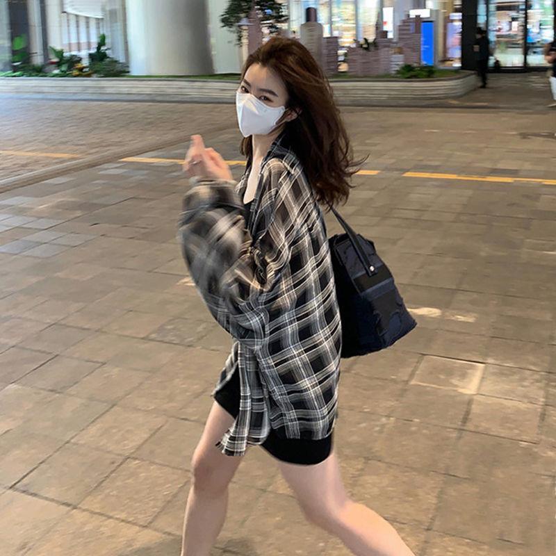 Áo Khoác Sơ Mi chiffon Dáng Rộng Họa Tiết Kẻ Sọc Phong Cách Hàn Quốc Thời Trang Mùa Hè Cho Nữ