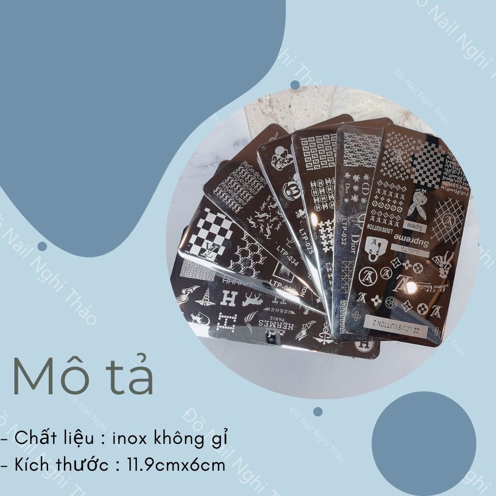 Khuôn in nail , in móng họa tiết thương hiệu