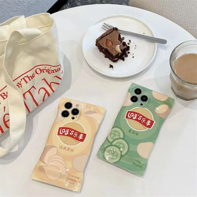 Ốp Điện Thoại Chống Sốc Hình Gói Snack Dễ Thương Cho IPhone 6 6S 7 8 Plus SE 2020 X XR XS Max 11 12 13 14 Pro Max Plus