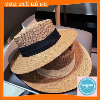 Mũ cói đi biển❤️siêu rẻ❤️ nón cói vintage hàng qc, nón cói vành rộng tiểu thư