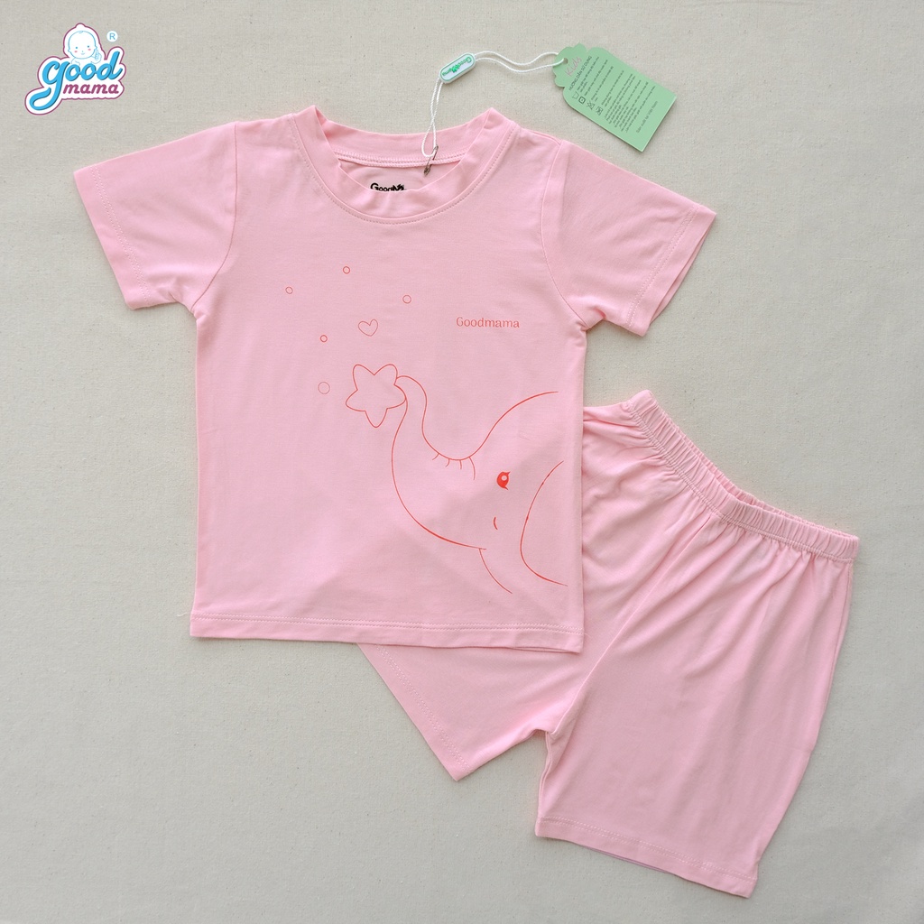 Bộ quần áo cộc tay cho bé Goodmama chất kiệu Bamboo Pettit size 6-24 tháng tuổi