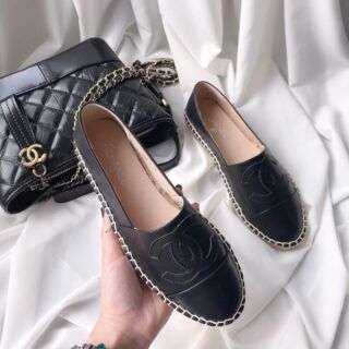 Giày slip on chanel giả đế cói