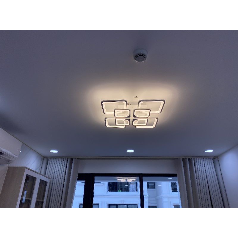 Đèn led ốp trần trang trí phòng khách_Đèn trần ô vuông có 3  chế độ sáng tặng điều khiển  bảo hành 12 tháng