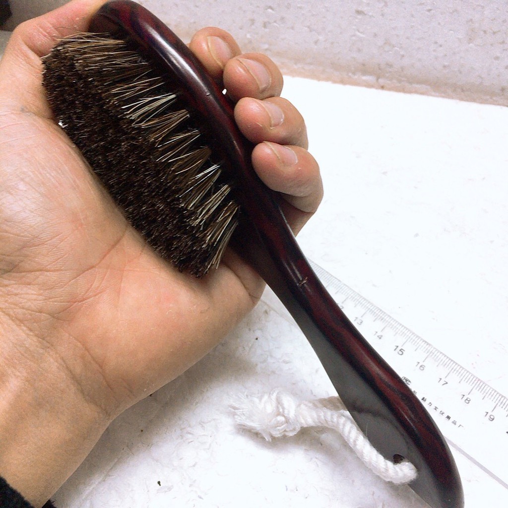 Chổi phủi fade tóc barber chuyên nghiệp cán gỗ
